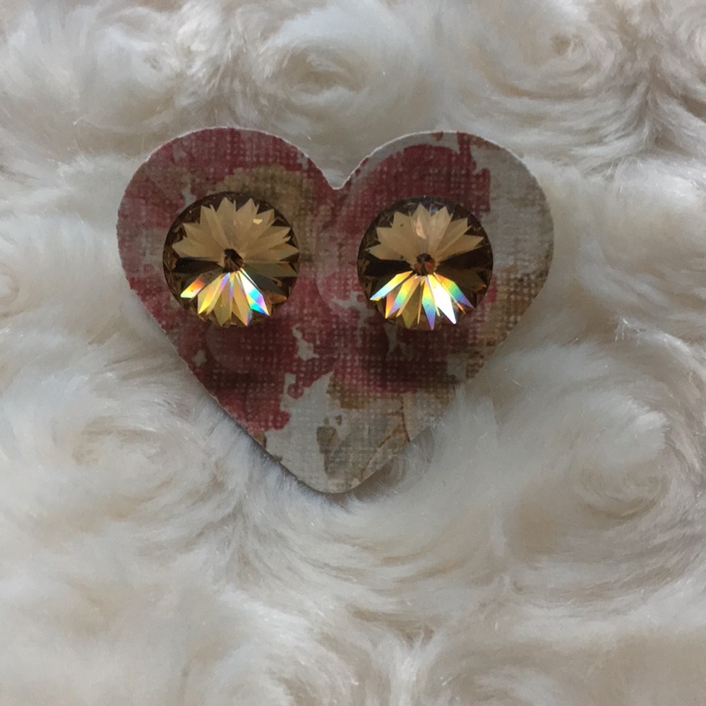 Rose Gold Colored Stud Earrings